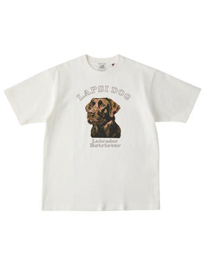 ラブラドールレトリバー ミディアム フェイス&サークルロゴ 刺繍 Tシャツ