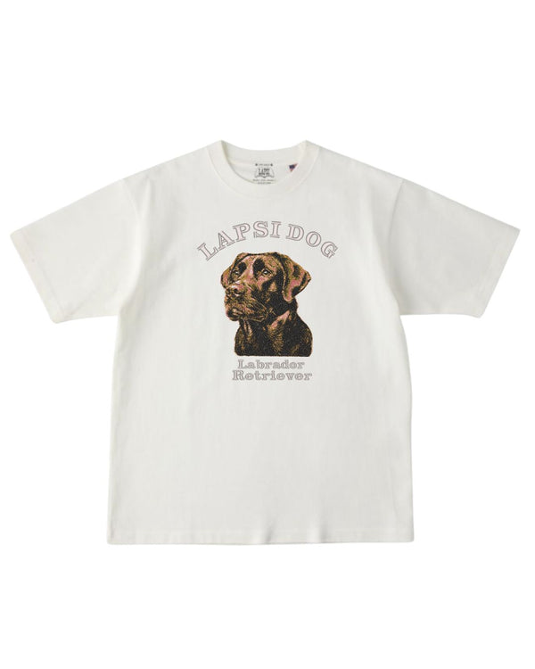 ラブラドールレトリバー ミディアム フェイス&サークルロゴ 刺繍 Tシャツ