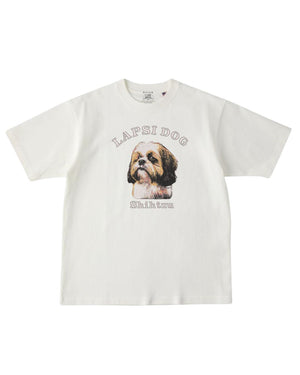 シーズー ミディアム フェイス&サークルロゴ 刺繍 Tシャツ