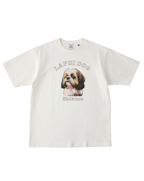 シーズー ミディアム フェイス&サークルロゴ 刺繍 Tシャツ