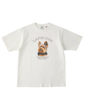 ヨークシャーテリア ミディアム フェイス&サークルロゴ 刺繍 Tシャツ