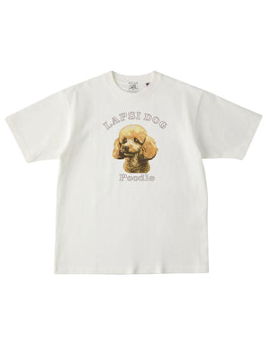 プードル ミディアム フェイス&サークルロゴ 刺繍 Tシャツ