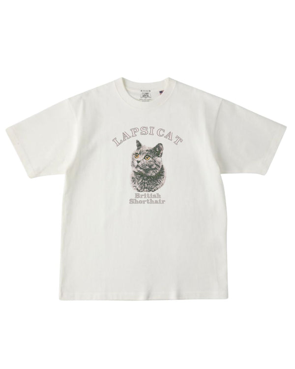 ブリッティッシュショートヘア ミディアム フェイス&サークルロゴ 刺繍 Tシャツ