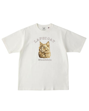 マンチカン ミディアム フェイス&サークルロゴ 刺繍 Tシャツ