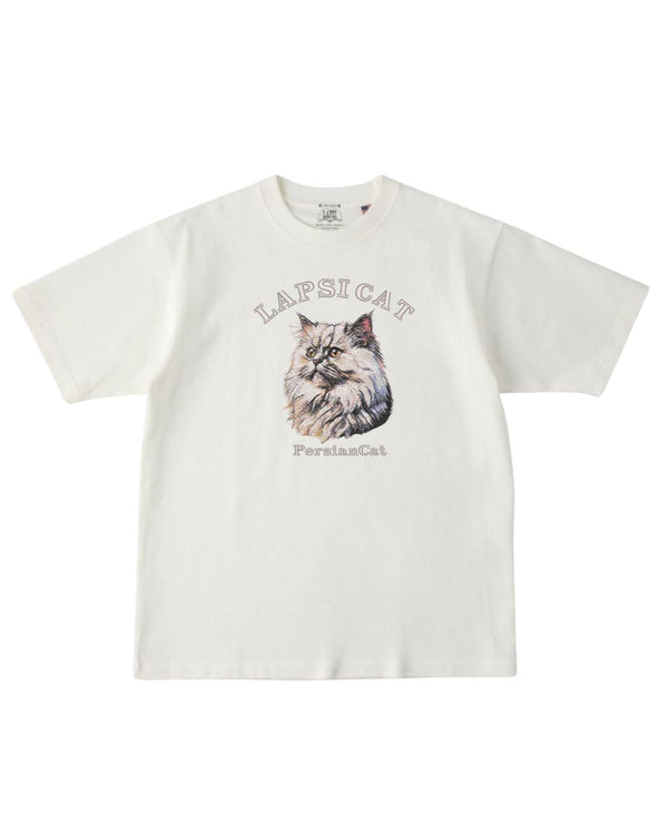 ペルシャ猫 ミディアム フェイス&サークルロゴ 刺繍 Tシャツ