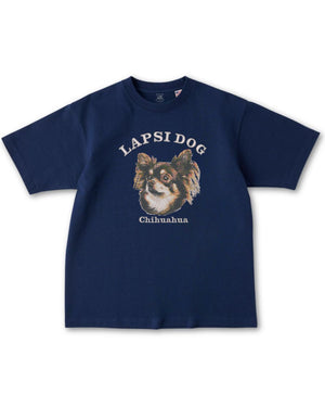 チワワ ミディアム フェイス&サークルロゴ 刺繍 Tシャツ