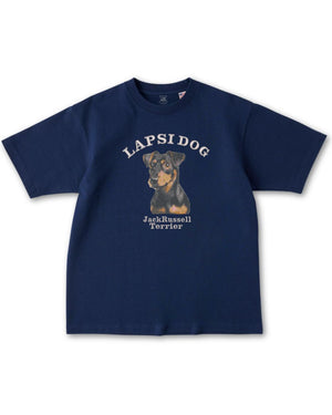 ジャックラッセルテリア ミディアム フェイス&サークルロゴ 刺繍 Tシャツ