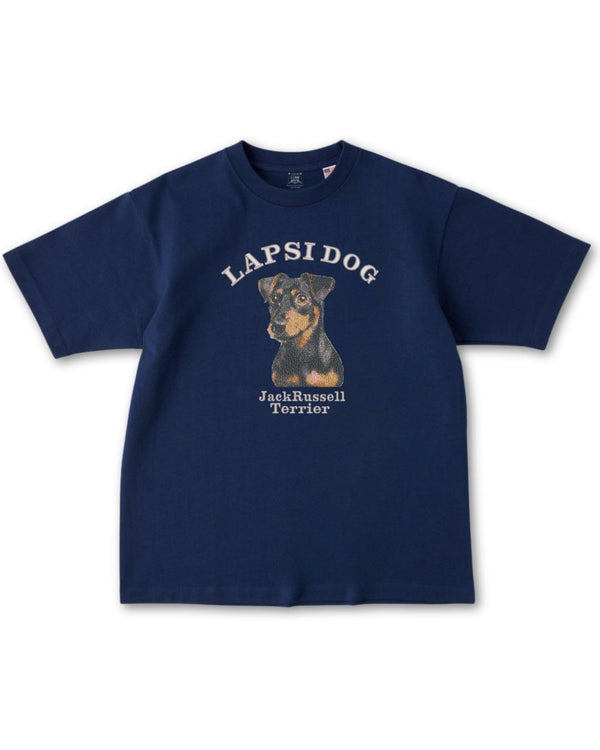 ジャックラッセルテリア ミディアム フェイス&サークルロゴ 刺繍 Tシャツ