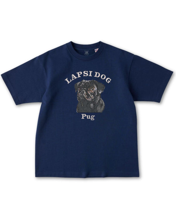 パグ ミディアム フェイス&サークルロゴ 刺繍 Tシャツ