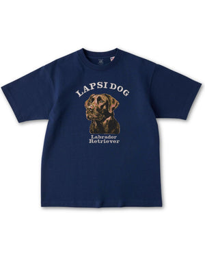 ラブラドールレトリバー ミディアム フェイス&サークルロゴ 刺繍 Tシャツ