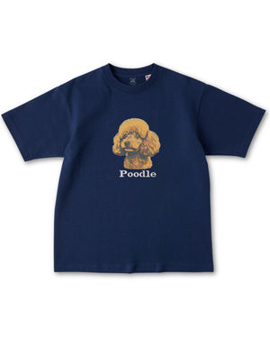プードル ミディアム フェイス&サークルロゴ 刺繍 Tシャツ