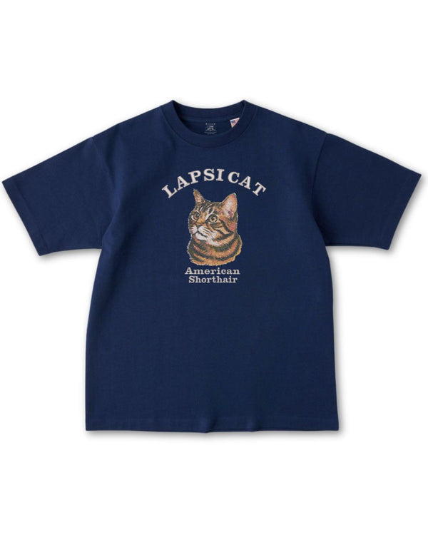 アメリカンショートヘア ミディアム フェイス&サークルロゴ 刺繍 Tシャツ