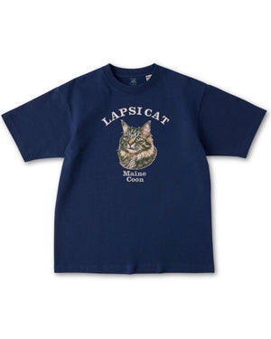 メインクーン ミディアム フェイス&サークルロゴ 刺繍 Tシャツ