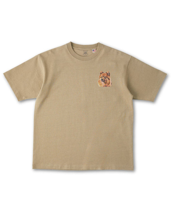 ポメラニアンフェイスドッグ刺繍 Tシャツ