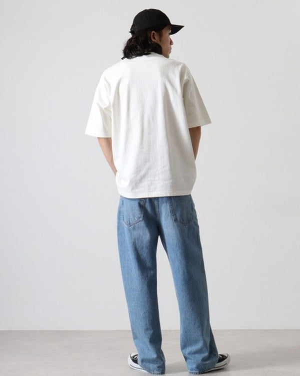 シベリアンハスキーミディアム フェイス&サークルロゴ 刺繍 Tシャツ