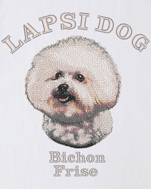 ビションフリーゼ ミディアム フェイス&サークルロゴ 刺繍 Tシャツ