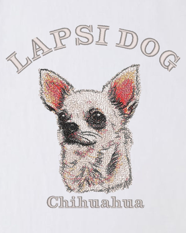 チワワ ミディアム フェイス&サークルロゴ 刺繍 Tシャツ