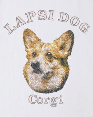 コーギー ミディアム フェイス&サークルロゴ 刺繍 Tシャツ