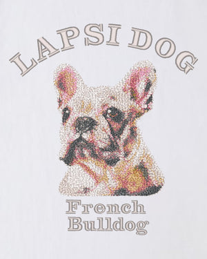 フレンチブルドック ミディアム フェイス&サークルロゴ 刺繍 Tシャツ