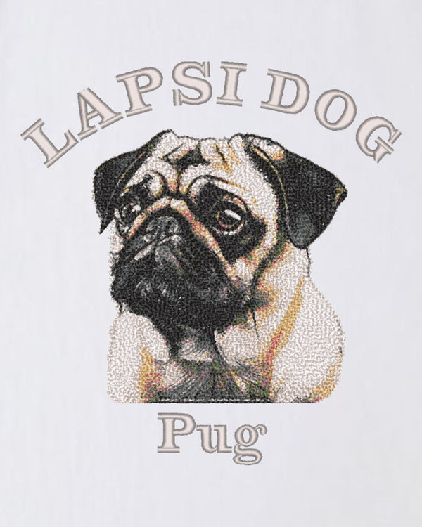 パグ ミディアム フェイス&サークルロゴ 刺繍 Tシャツ