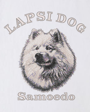 サモエド ミディアム フェイス&サークルロゴ 刺繍 Tシャツ