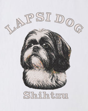 シーズー ミディアム フェイス&サークルロゴ 刺繍 Tシャツ