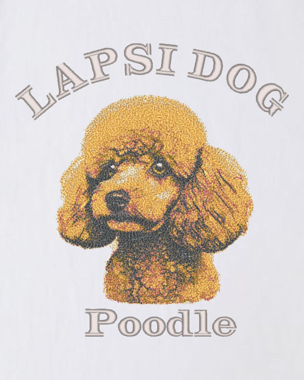 プードル ミディアム フェイス&サークルロゴ 刺繍 Tシャツ