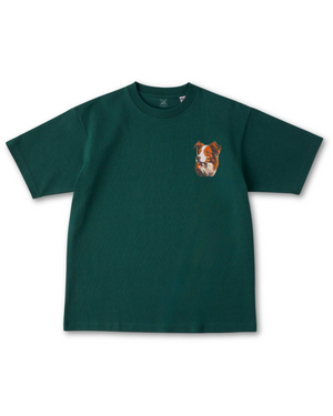 ボーダーコリーフェイスドッグ刺繍 Tシャツ