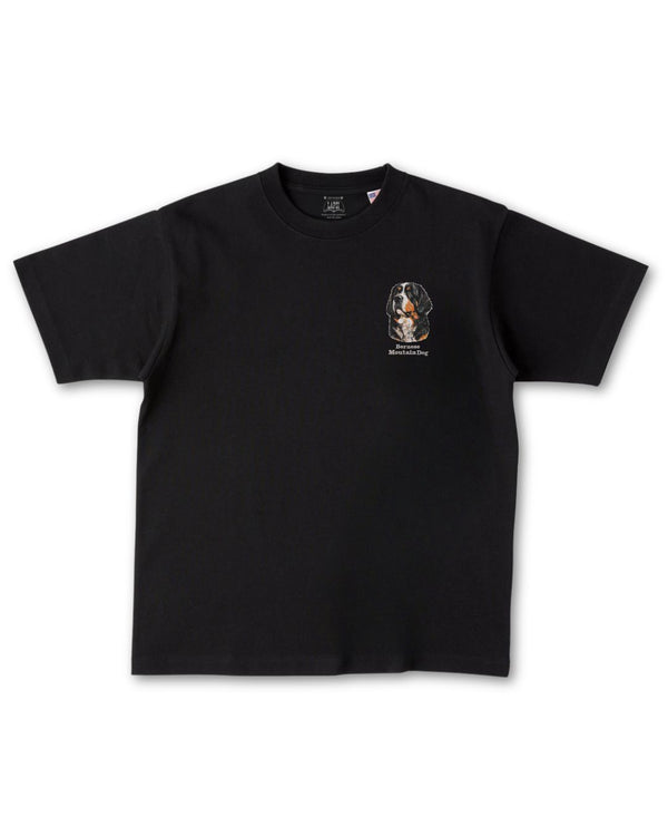 バーニーズマウンテンドッグ フェイス&ロゴ 刺繍 Tシャツ