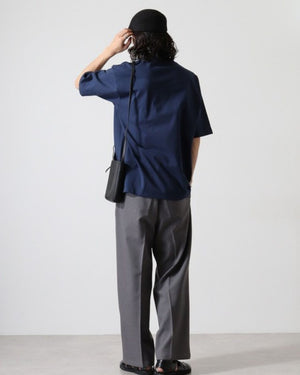 シベリアンハスキーミディアム フェイス&サークルロゴ 刺繍 Tシャツ