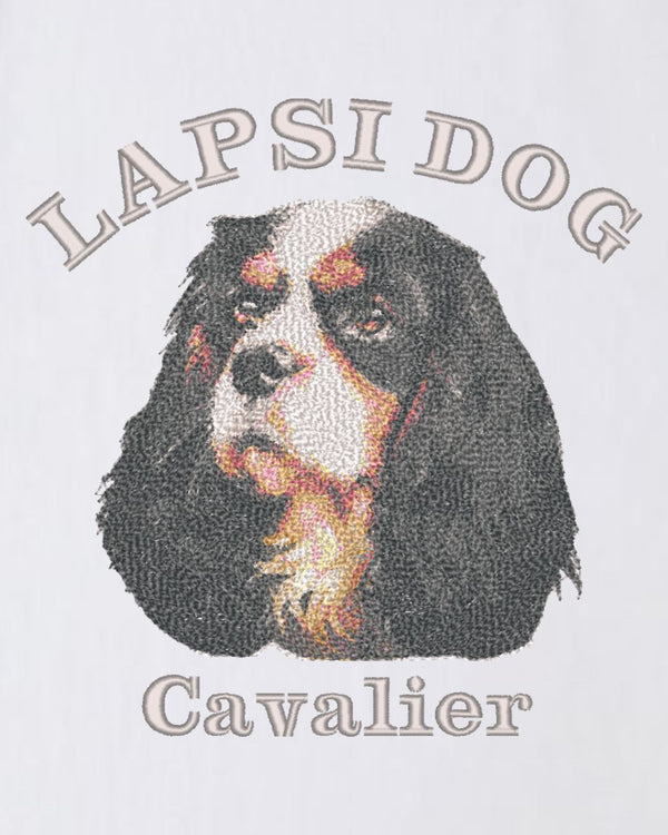 キャバリア ミディアム フェイス&サークルロゴ 刺繍 Tシャツ