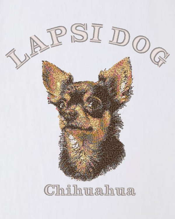 チワワ ミディアム フェイス&サークルロゴ 刺繍 Tシャツ