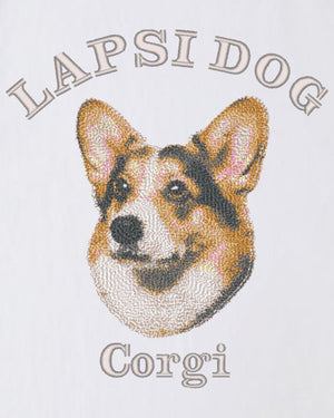 コーギー ミディアム フェイス&サークルロゴ 刺繍 Tシャツ