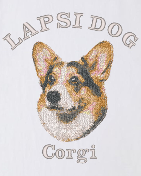 コーギー ミディアム フェイス&サークルロゴ 刺繍 Tシャツ