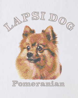 ポメラニアン ミディアム フェイス&サークルロゴ 刺繍 Tシャツ