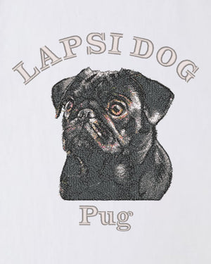 パグ ミディアム フェイス&サークルロゴ 刺繍 Tシャツ