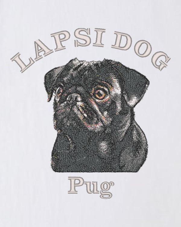 パグ ミディアム フェイス&サークルロゴ 刺繍 Tシャツ