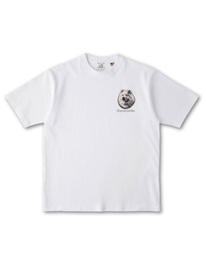 サモエド コーギー フェイス&ロゴ 刺繍 Tシャツ