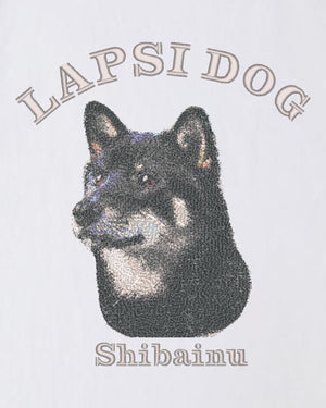 柴犬 ミディアム フェイス&サークルロゴ 刺繍 Tシャツ