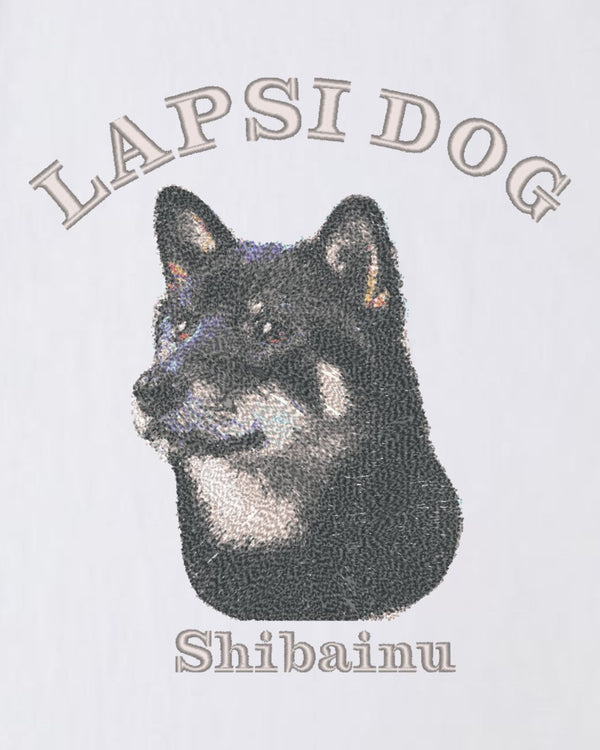 柴犬 ミディアム フェイス&サークルロゴ 刺繍 Tシャツ