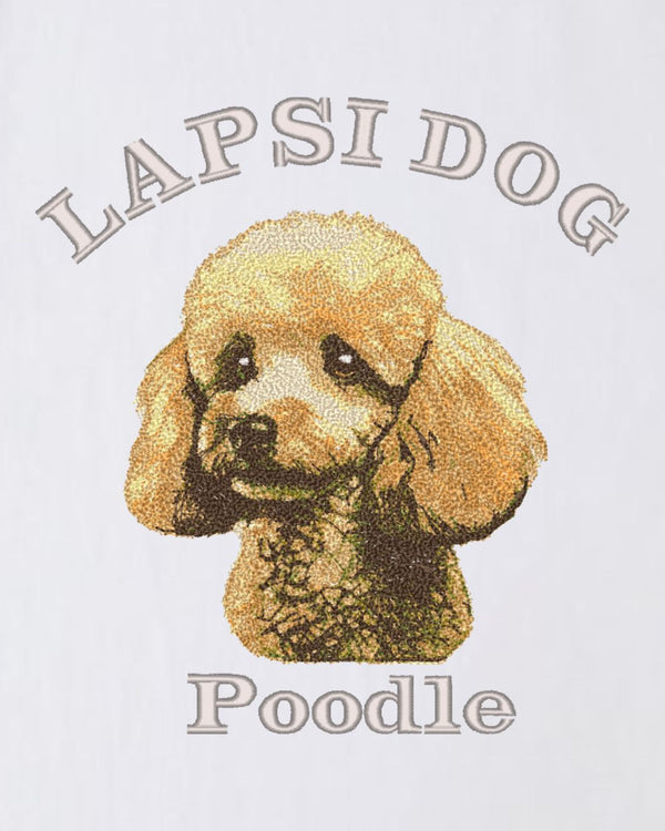 プードル ミディアム フェイス&サークルロゴ 刺繍 Tシャツ