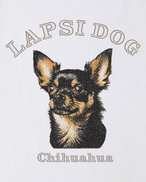 チワワ ミディアム フェイス&サークルロゴ 刺繍 Tシャツ