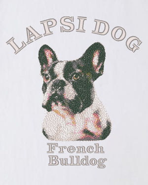 フレンチブルドック ミディアム フェイス&サークルロゴ 刺繍 Tシャツ