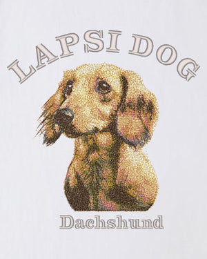 ダックスフント ミディアム フェイス&サークルロゴ 刺繍 Tシャツ