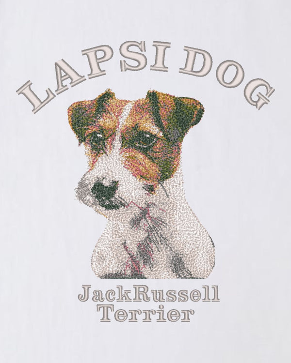 ジャックラッセルテリア ミディアム フェイス&サークルロゴ 刺繍 Tシャツ