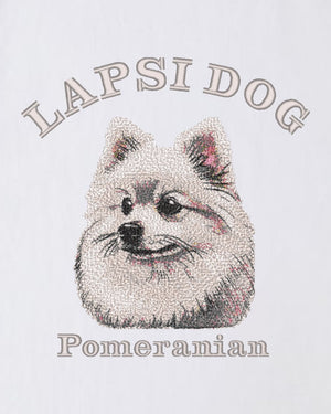 ポメラニアン ミディアム フェイス&サークルロゴ 刺繍 Tシャツ