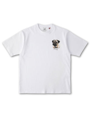 パグ フェイス&ロゴ 刺繍 Tシャツ