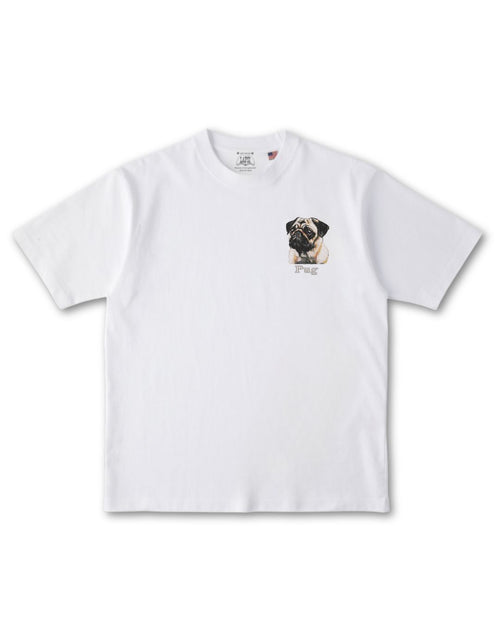 パグ フェイス&ロゴ 刺繍 Tシャツ