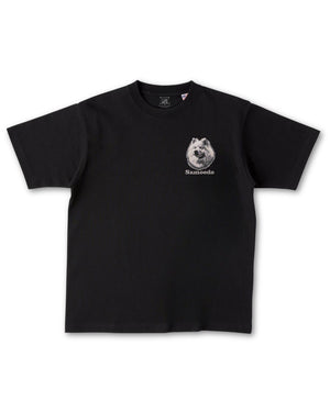 サモエド コーギー フェイス&ロゴ 刺繍 Tシャツ