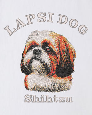 シーズー ミディアム フェイス&サークルロゴ 刺繍 Tシャツ